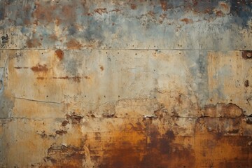 Aged Rusty patchwork vintage wall. Arabic wall. Generate Ai - obrazy, fototapety, plakaty