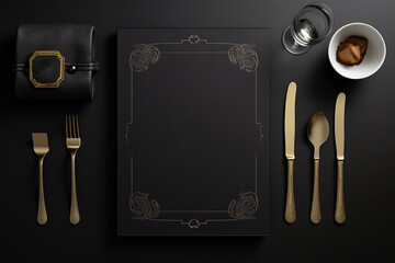 Blank luxury restaurant menu card
