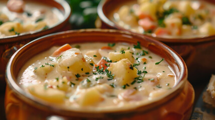 Bowls of creamy hearty potato soup are passed around reminding everyone of the simple and comforting flavors of Irish cuisine.