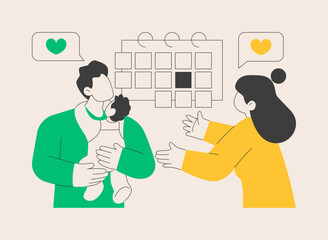 Parental leave abstract concept vector illustration.