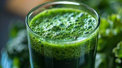Green juice into a glass