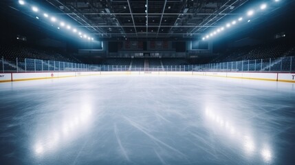 Hockey ice rink sport arena empty field stadium - obrazy, fototapety, plakaty
