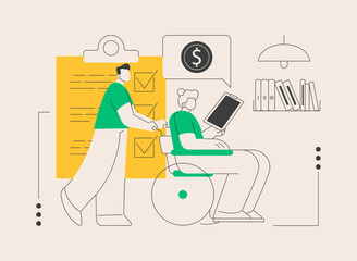 Care allowance abstract concept vector illustration.