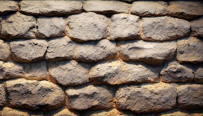 A rough, textured stone wall, illuminated by a soft, diffused light