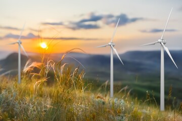 Wind turbines energy converter outdoor