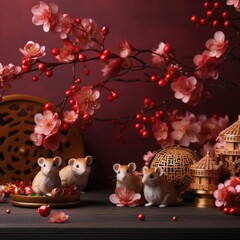 Chinese rabbit new year background no text