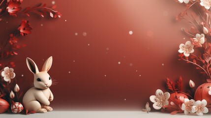 Chinese rabbit new year background no text
