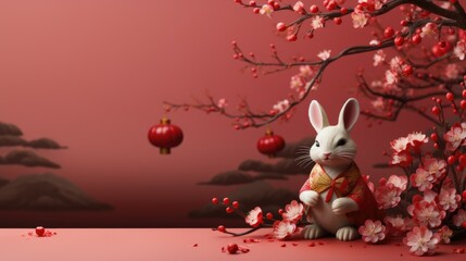 Chinese rabbit new year background no text
