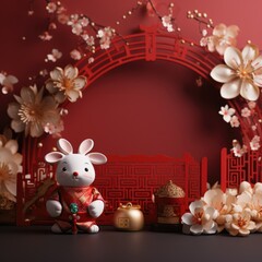Chinese rabbit new year background no text