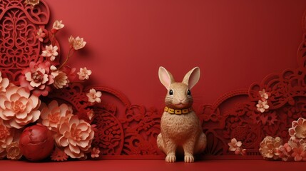 Chinese rabbit new year background no text