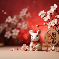 Chinese rabbit new year background no text