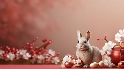 Chinese rabbit new year background no text