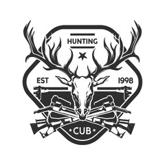 Monochrome Emblem template of hunting club