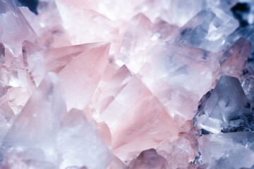 Transparent Salt crystals. Rock texture pink blue. Generate Ai