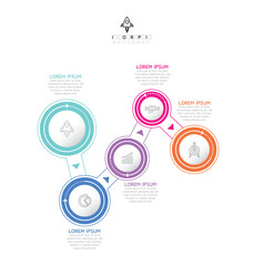 Fototapeta na wymiar Vector infographic business presentation template with circular interconnection with 5 options.