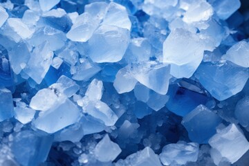 Shimmering Salt crystals blue. Spa health. Generate Ai