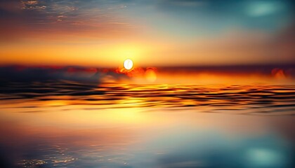 Abstract blurred yellow and orange sea sunrise background