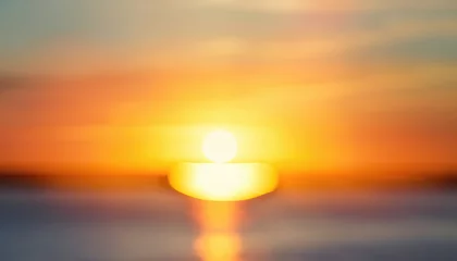 Foto op Canvas Abstract blurred yellow and orange sea sunrise background © ROKA Creative