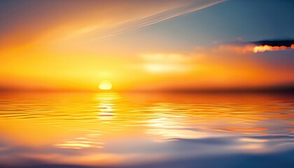 Abstract blurred yellow and orange sea sunrise background