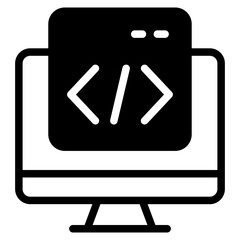 Programming coding icon. Software development icon. Programmer and developer symbol vector illustration.