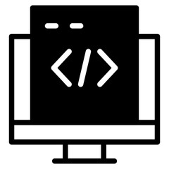 Programming coding icon. Software development icon. Programmer and developer symbol vector illustration.
