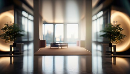 the abstract blurred beautiful interior of lobby reception condominium background