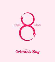 Happy women's day. Happy Womens Day elegant lettering banner. women's day creative design. March 8th, Happy Women's Day script calligraphy.