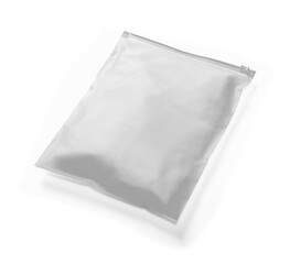 Plastic envelope packaging mockup, PNG transparency with shadow