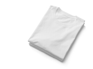 Folded T-Shirt mockup template, PNG transparency with shadow