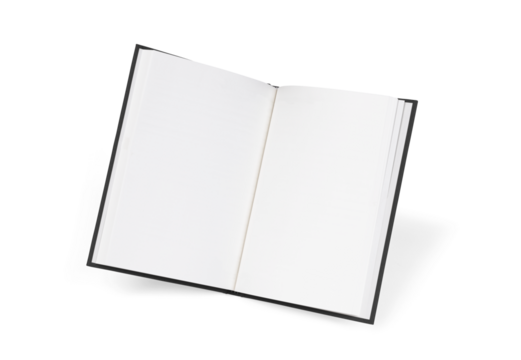 Inside magazine mockup template, PNG transparency with shadow
