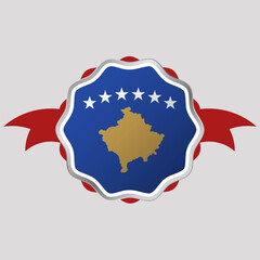 Creative Kosovo Flag Sticker Emblem