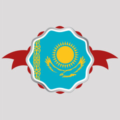 Creative Kazakhstan Flag Sticker Emblem