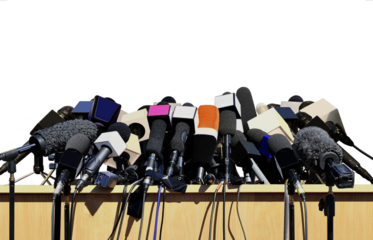 Press conference microphones 