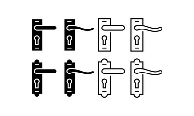 door handle set line and solid