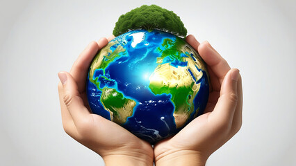  Earth day. Saving environment, save clean planet, ecology concept. Card for World Earth Day