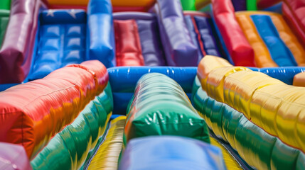 Inflatable bounce houses and colorful slides dot the streets promising hours of active fun for children on their special day.