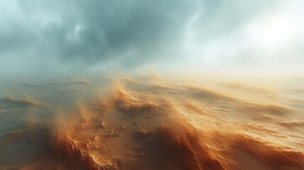 Texture of grains being molded by the force of the sandstorm constantly changing and shifting in the evershifting winds.