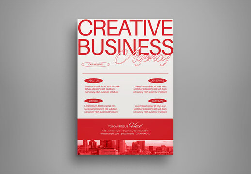 Red Minimalist Creative Business Agency Flyer Layout