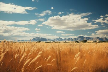 Vast Savanna rocks field. Outdoor scenery. Generate Ai