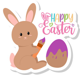 Easter Eggs Bunny Sticker