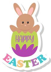 Obraz na płótnie Canvas Easter Eggs Bunny Sticker