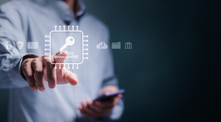 Access management concept. Cybersecurity and privacy to protect data. Access security technology.