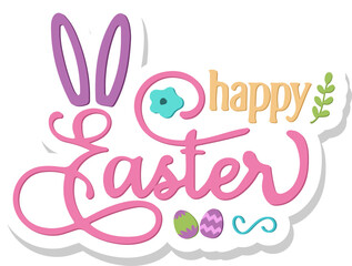 Fototapeta na wymiar Happy Easter Sticker