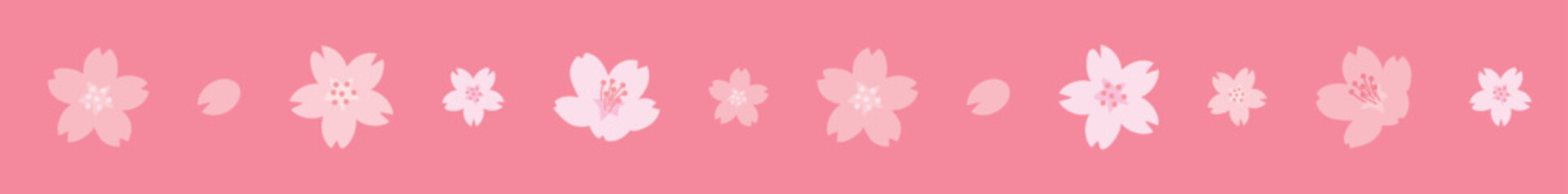 舞い散る桜の花びらのラインイラスト