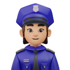 3D Police Woman Illustration
