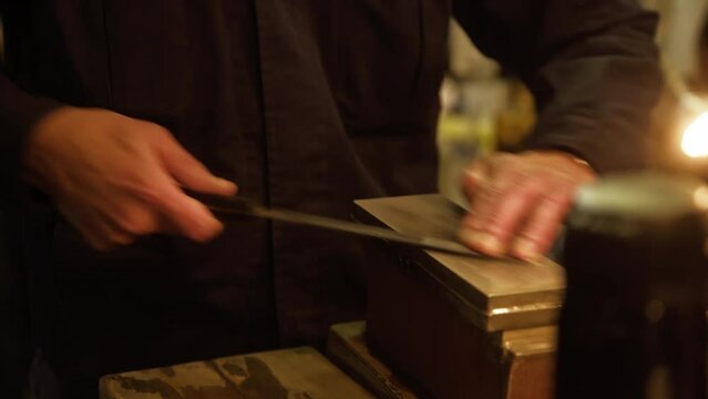 Japanese Knife Maker Sharpening Blade