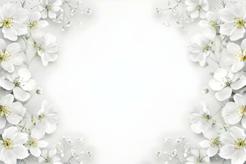 Elegant White Blossoms Border Frame