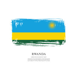 Obraz premium Flag of Rwanda vector illustration