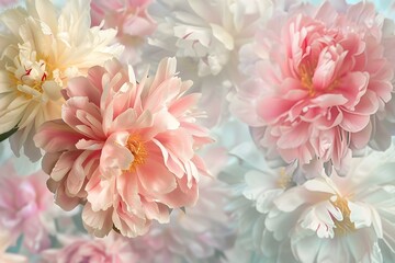 Ethereal Beauty of Blooming Peonies