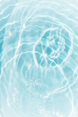 Blue water surface texture with ripples, splashes, and bubbles. Abstract summer banner background...